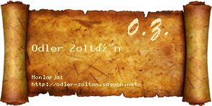 Odler Zoltán névjegykártya